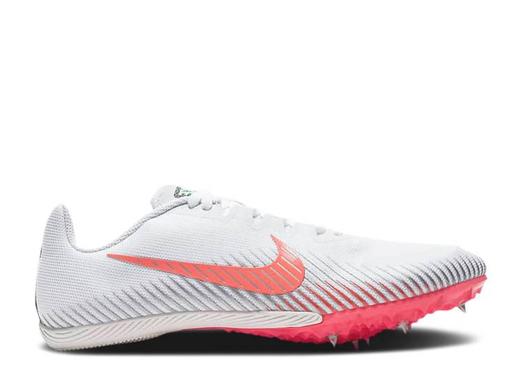 【 NIKE ZOOM RIVAL M 9 \u0027WHITE FLASH CRIMSON\u0027 / WHITE HYPER JADE BLACK FLASH 】 望遠レンズ 競争相手 白いこと 白いこと 翡翆 ジェード 黒いこと 黒いこと スニーカー メンズ ナイキ