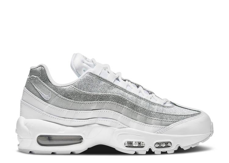 【 NIKE WMNS AIR MAX 95 'WHITE METALLIC SILVER' / WHITE WHITE METALLIC SILVER 】 マックス 白色 ホワイト 銀色 シルバー エアマックス スニーカー レディース ナイキ