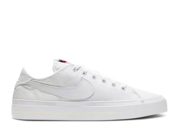 【 NIKE WMNS COURT LEGACY CANVAS 'TRIPLE WHITE' / WHITE WHITE SUMMIT WHITE 】 コート レガシー 白色 ホワイト スニーカー レディース ナイキ
