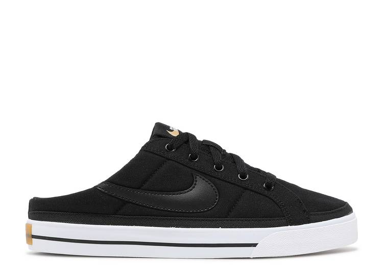【 NIKE WMNS COURT LEGACY MULE 'BLACK' / BLACK WHITE GUM LIGHT BROWN 】 コート レガシー 黒色 ブラック 白色 ホワイト 茶色 ブラウン スニーカー レディース ナイキ