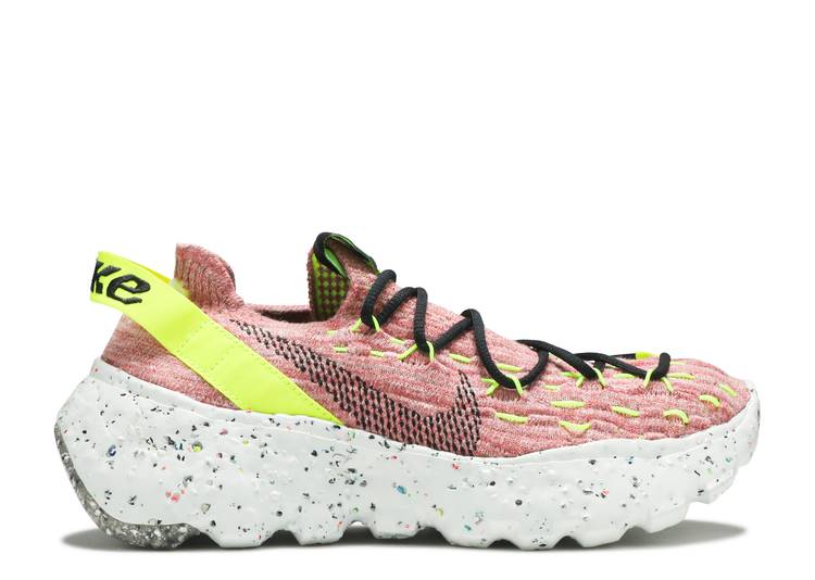 【 NIKE WMNS SPACE HIPPIE 04 \u0027LIGHT ARCTIC PINK\u0027 / LEMON VENOM BLACK LIGHT ARCTIC 】 黒いこと 黒いこと スニーカー レディース ナイキ