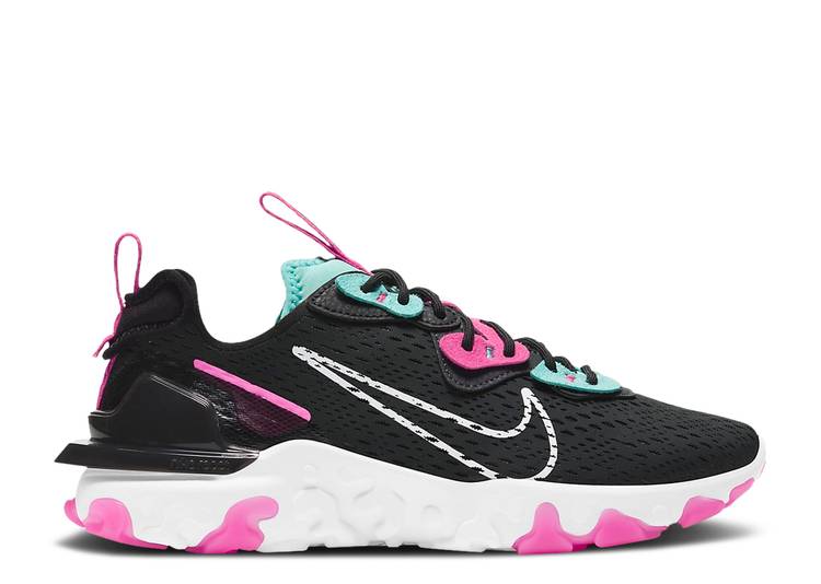 【 NIKE WMNS REACT VISION 'DARK SMOKE GREY PINK BLAST' / DARK SMOKE GREY PINK BLAST 】 リアクト 灰色 グレー ピンク ブラスト スニーカー レディース ナイキ｜スニケス