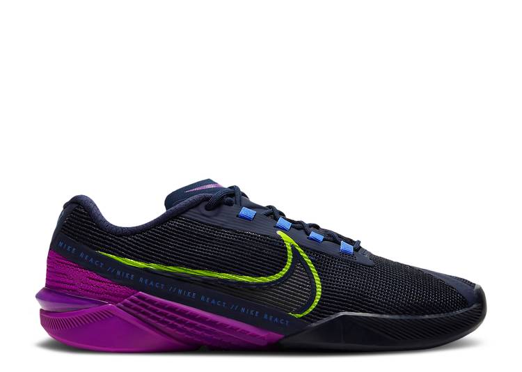 【 NIKE WMNS REACT METCON TURBO 'BLACKENED BLUE RED PLUM' / BLACKENED BLUE RED PLUM SAPPHIRE 】 リアクト ターボ 青色 ブルー 赤 レッド スニーカー レディース ナイキ