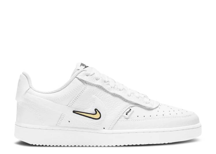 【 NIKE WMNS COURT VISION LOW \u0027VALENTINE\u0027S DAY - WHITE VOLT\u0027 / WHITE WHITE BLACK 】 厚地の外套 白いこと 白いこと 黒いこと 黒いこと スニーカー レディース ナイキ