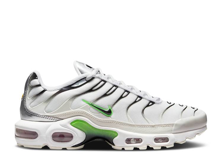 【 NIKE WMNS AIR MAX PLUS \u0027WHITE GREEN STRIKE\u0027 / SUMMIT WHITE METALLIC SILVER 】 マックス 緑 緑であること 白いこと 白いこと しろがね色 しろがね色 エアマックスプラス スニーカー レディース ナイキ