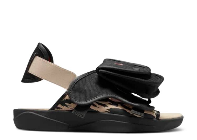 【 AIR JORDAN SOLEFLY X JORDAN LS SLIDE EVERGLADES / BLACK SPORT RED DESERT SAIL 】 ナイキ サンダル 黒色 ブラック 赤 レッド エアジョーダン スニーカー メンズ