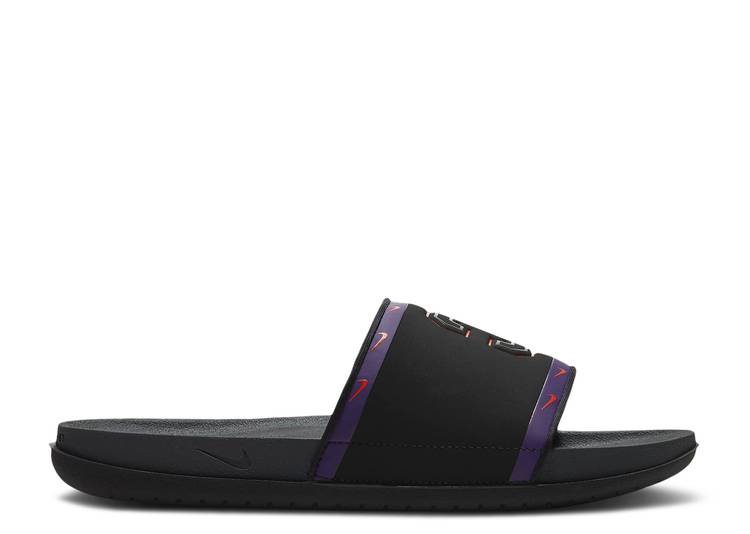 【 NIKE OFFCOURT SLIDE CLEMSON / BLACK NEW ORCHID UNIVERSITY 】 サンダル 黒色 ブラック スニーカー メンズ ナイキ