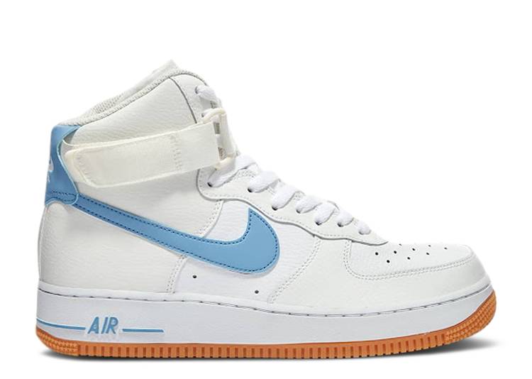 【 NIKE WMNS AIR FORCE 1 HIGH 'WHITE LIGHT BLUE GUM' / SUMMIT WHITE LIGHT BLUE WHITE 】 ハイ 青色 ブルー 白色 ホワイト エアフォース スニーカー レディース ナイキ