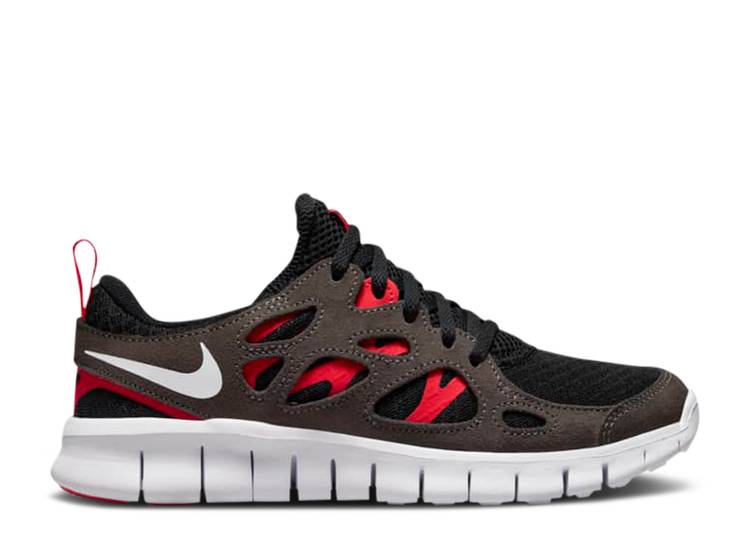 【 NIKE FREE RUN 2 GS 'BLACK SIREN RED' / BLACK SIREN RED MEDIUM ASH WHITE 】 フリー ラン 黒色 ブラック 赤 レッド 白色 ホワイト ジュニア キッズ ベビー マタニティ スニーカー ナイキ