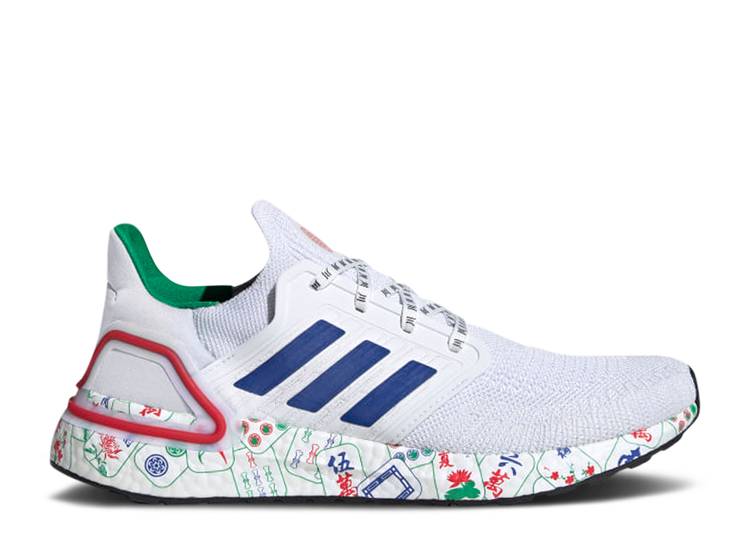 【 ADIDAS ULTRABOOST 20 'MAHJONG' / CLOUD WHITE ROYAL BLUE GREEN 】 アディダス 白色 ホワイト 青色 ブルー 緑 グリーン スニーカー メンズ｜スニケス