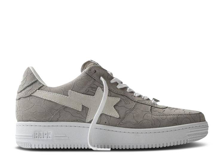 【 BAPE SOLEBOX X BAPESTA \u0027LIGHT GREY LINE CAMO\u0027 / LIGHT GREY 】 薄墨色 薄墨色 スニーカー メンズ ベイプ