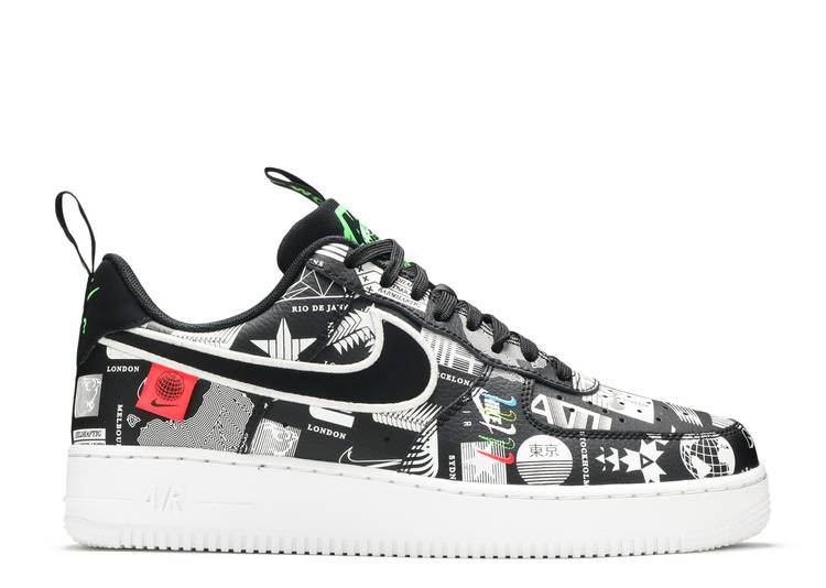 【 NIKE AIR FORCE 1 '07 LX 'WORLDWIDE PACK - BLACK' / BLACK WHITE FLASH CRIMSON BLACK 】 黒色 ブラック 白色 ホワイト クリムゾン エアフォース スニーカー メンズ ナイキ|スニケス