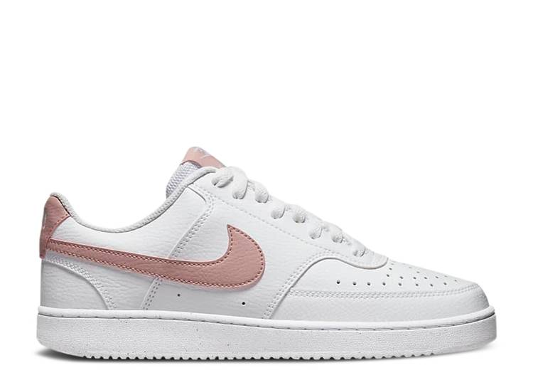 【 NIKE WMNS COURT VISION LOW NEXT NATURE \u0027WHITE PINK OXFORD\u0027 / WHITE PINK OXFORD 】 厚地の外套 さくら色 白いこと 白いこと オックスフォード スニーカー レディース ナイキ