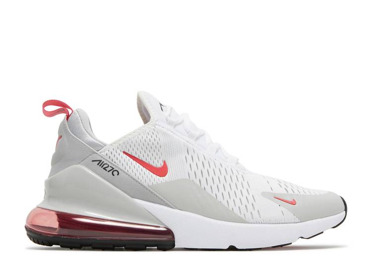 【 NIKE AIR MAX 270 'WHITE LIGHT FUSION RED' / WHITE GREY FOG BLACK LIGHT 】 マックス フュージョン 白色 ホワイト 灰色 グレー 黒色 ブラック エアマックス スニーカー メンズ ナイキ