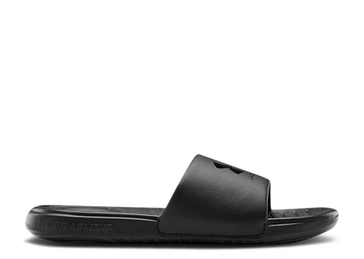 【 UNDER ARMOUR ANSA FIXED SLIDE \u0027TRIPLE BLACK\u0027 / BLACK 】 サンダル 黒いこと 黒いこと アンダーアーマー スニーカー メンズ