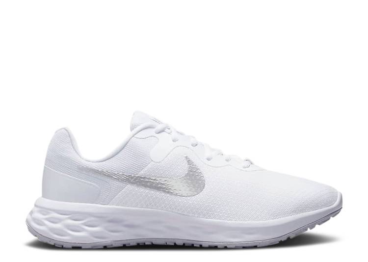 【 NIKE WMNS REVOLUTION 6 NEXT NATURE 'WHITE PURE PLATINUM' / WHITE PURE PLATINUM METALLIC 】 レボリューション ピュア 白色 ホワイト プラチナム スニーカー レディース ナイキ