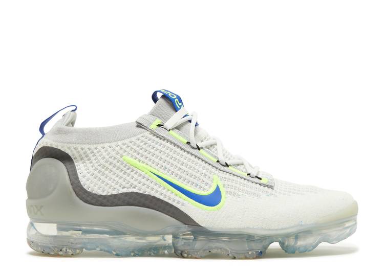 【 NIKE AIR VAPORMAX 2021 FLYKNIT WHITE VOLT HYPER ROYAL / WHITE VOLT GREY FOG HYPER ROYAL 】 フライニット 白色 ホワイト 灰色 グレー エアヴェイパーマックス スニーカー メンズ ナイキ