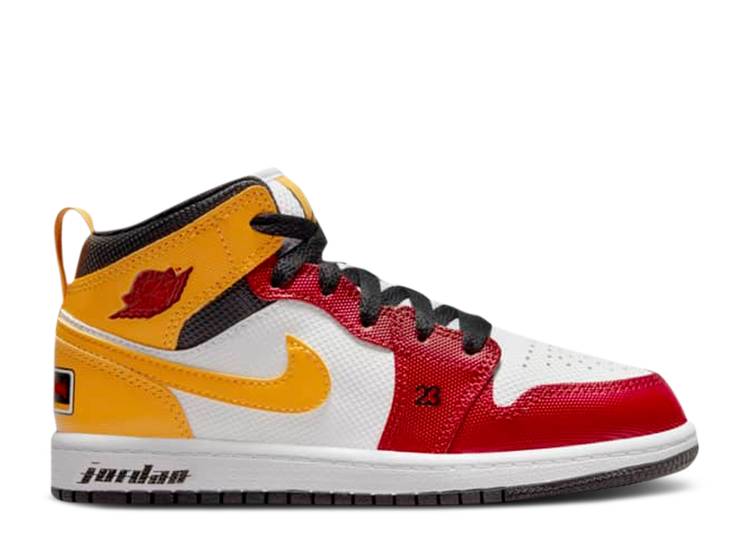 【 AIR JORDAN JORDAN 1 MID SE PS 'MOTORSPORT' / WHITE BLACK UNIVERSITY GOLD GYM 】 ナイキ ミッド 白色 ホワイト 黒色 ブラック ゴールド エアジョーダン ジュニア キッズ ベビー マタニティ スニーカー|スニケス