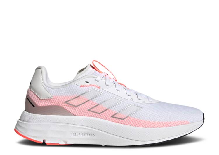 【 ADIDAS WMNS SPEEDMOTION 'WHITE ACID RED' / CLOUD WHITE SILVER METALLIC ACID 】 アディダス 白色 ホワイト 銀色 シルバー スニーカー レディース