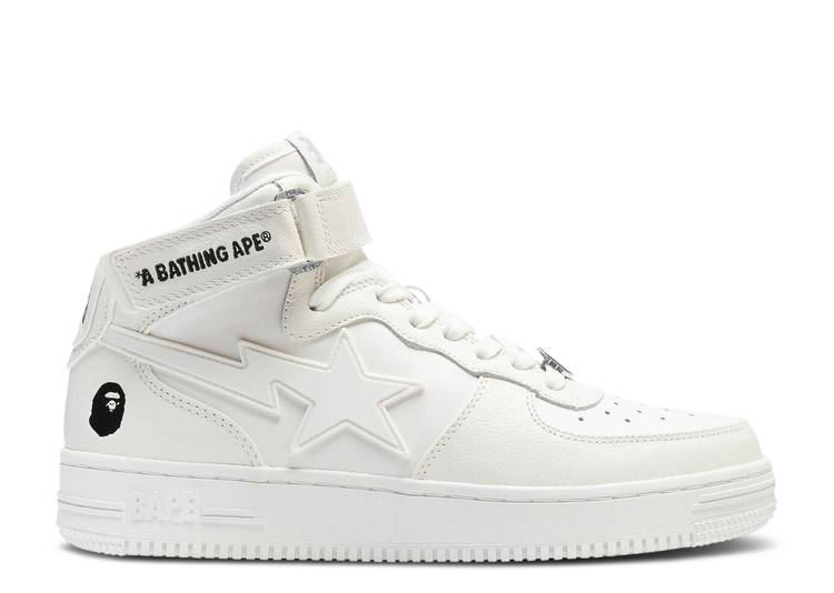 【 BAPE BAPESTA MID 'WHITE' / WHITE 】 ミッド 白色 ホワイト スニーカー メンズ ベイプ