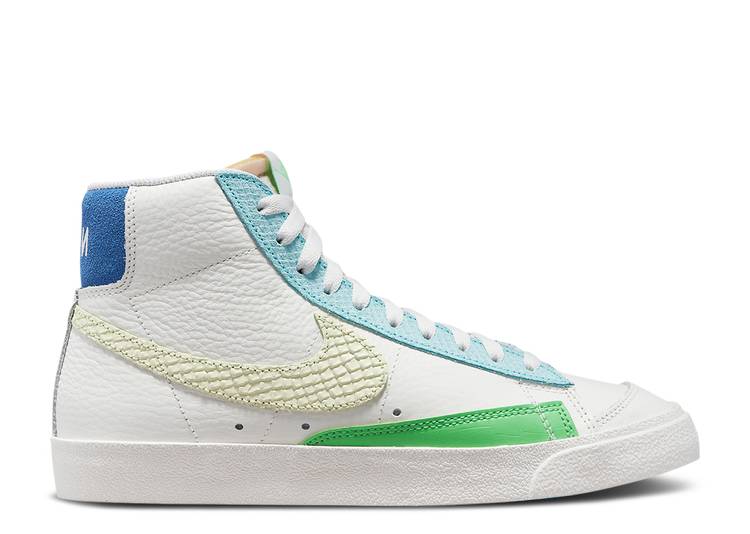 【 NIKE WMNS BLAZER MID \u002777 \u0027SAIL COPA LIME ICE\u0027 / SAIL COPA GAME ROYAL LIME ICE 】 ブレイザー ミッド 菩提樹 競り合い 競り合いロイヤル 青 青味 スニーカー レディース ナイキ