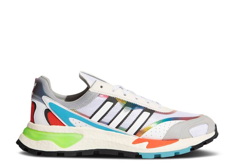【 ADIDAS RETROPY P9 \u0027WHITE RAINBOW\u0027 / ASH PEARL BLUE RED BOX DASH 】 アディダス パール 青味 青色 赤 赤いこと ボックス席 スニーカー メンズ 靴-スニーカー