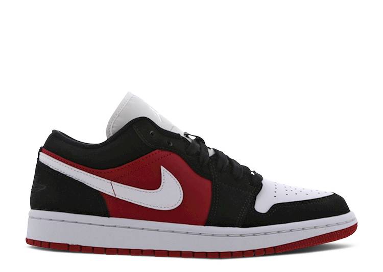 【 AIR JORDAN WMNS JORDAN 1 LOW 'BLACK WHITE GYM RED' / BLACK WHITE GYM RED 】 ナイキ 白色 ホワイト 黒色 ブラック 赤 レッド エアジョーダン スニーカー レディース|スニケス