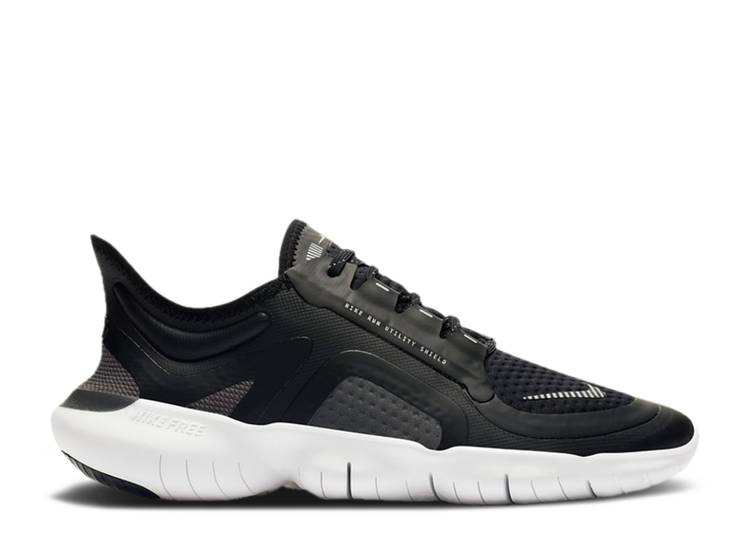 【 NIKE WMNS FREE RN 5.0 SHIELD 'BLACK' / BLACK SILVER COOL GREY 】 フリー 黒色 ブラック 銀色 シルバー クール 灰色 グレー スニーカー レディース ナイキ