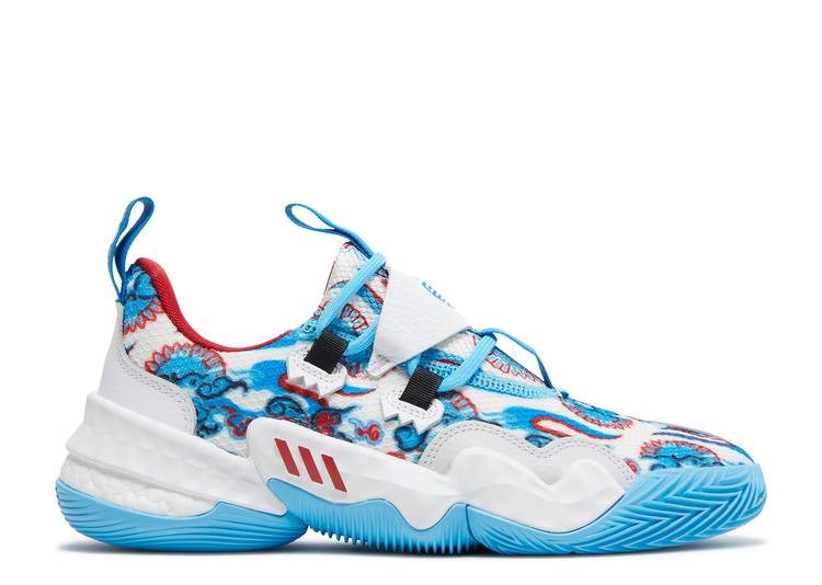 【 ADIDAS TRAE YOUNG 1 CHINESE NEW YEAR / SKY RUSH BLUE RUSH CORE BLACK 】 アディダス スカイ ラッシュ 青色 ブルー コア 黒色 ブラック スニーカー メンズ