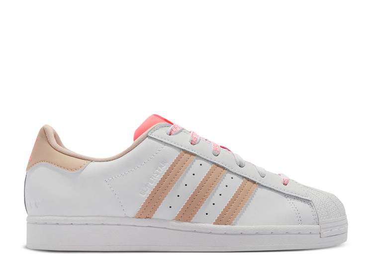【 ADIDAS WMNS SUPERSTAR \u0027SELF LOVE\u0027 / CLOUD WHITE HALO BLUSH ACID RED 】 アディダス はやりっ児 白いこと 白いこと 赤 赤いこと スニーカー レディース