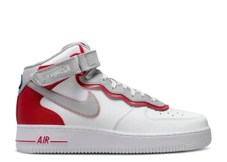 【 NIKE AIR FORCE 1 MID \u002707 LV8 \u0027ATHLETIC CLUB\u0027 / WHITE GYM RED WHITE LIGHT SMOKE 】 ミッド 白いこと 白いこと 赤 赤いこと 空軍 スニーカー メンズ ナイキ