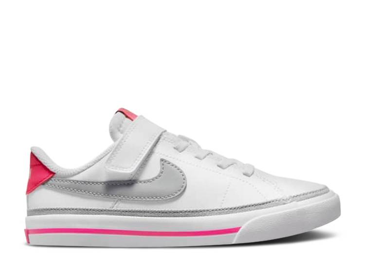 【 NIKE COURT LEGACY PS 'WHITE PINK PRIME LIGHT SMOKE GREY' / WHITE PINK PRIME KUMQUAT LIGHT 】 コート レガシー ピンク 白色 ホワイト ジュニア キッズ ベビー マタニティ スニーカー ナイキ｜スニケス