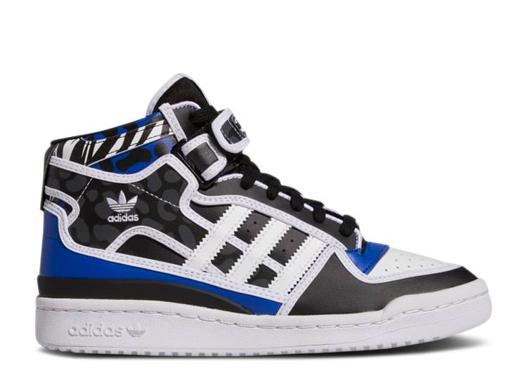 【 ADIDAS RICH MNISI X WMNS FORUM MID 'SOUTH AFRICAN CITY LIFE' / BOLD BLUE CLOUD WHITE CORE BLACK 】 アディダス フォーラム ミッド シティ 青色 ブルー 白色 ホワイト コア 黒色 ブラック スニーカー レディース