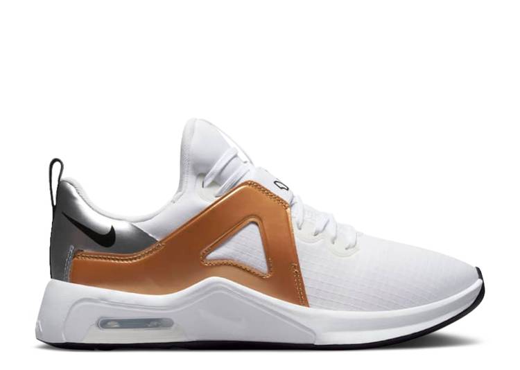【 NIKE WMNS AIR MAX BELLA TR 5 \u0027WHITE METALLIC GOLD\u0027 / WHITE METALLIC SILVER METALLIC 】 マックス 白いこと 白いこと しろがね色 しろがね色 大気圏マックス スニーカー レディース ナイキ