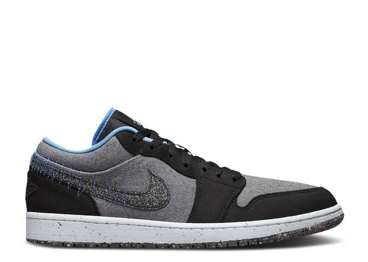 【 AIR JORDAN JORDAN 1 LOW 'CRATER - BLACK' / LIGHT GREY BLACK UNIVERSITY BLUE 】 ナイキ 灰色 グレー 黒色 ブラック 青色 ブルー エアジョーダン スニーカー メンズ
