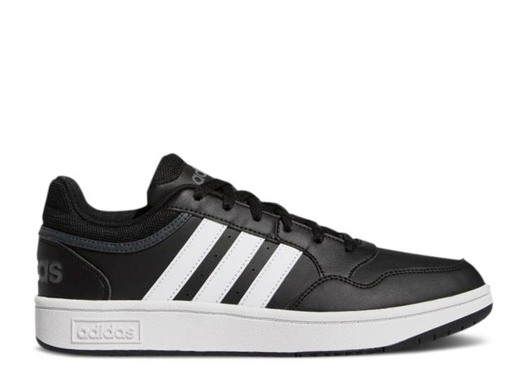 【 ADIDAS HOOPS 3.0 LOW \u0027CORE BLACK GREY\u0027 / CORE BLACK CLOUD WHITE GREY SIX 】 アディダス 黒いこと 黒いこと 中核グループ 白いこと 白いこと 薄墨色 薄墨色 スニーカー メンズ