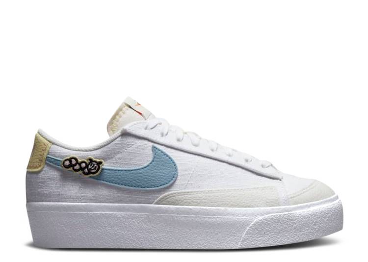 【 NIKE WMNS BLAZER LOW PLATFORM NEXT NATURE \u0027AIR SPRUNG\u0027 / WHITE PINK OXFORD PALE IVORY 】 ブレイザー 白いこと 白いこと サクラ色 オックスフォード 象牙色 スニーカー レディース ナイキ