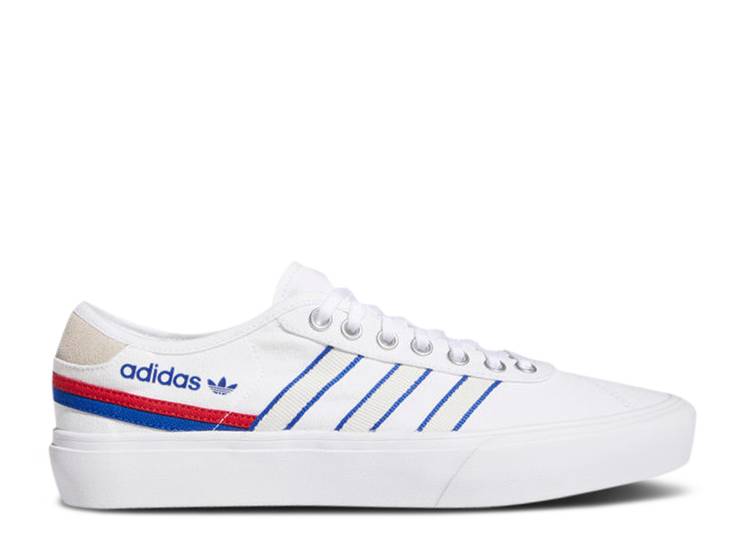 【 ADIDAS DELPALA 'WHITE SCARLET BLUE' / CLOUD WHITE SCARLET ROYAL BLUE 】 アディダス 白色 ホワイト 青色 ブルー スニーカー メンズ