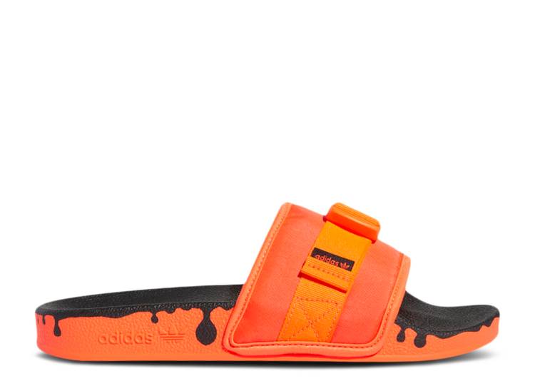【 ADIDAS WMNS POUCHYLETTE SLIDES 'PAINT DRIP - SOLAR RED' / SOLAR RED SOLAR RED CORE BLACK 】 アディダス 赤 レッド コア 黒色 ブラック スニーカー レディース