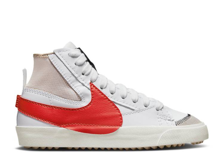 【 NIKE BLAZER MID '77 JUMBO 'WHITE HABANERO RED' / WHITE HABANERO RED RATTAN WHITE 】 ブレイザー ミッド ジャンボ 白色 ホワイト 赤 レッド スニーカー メンズ ナイキ｜スニケス