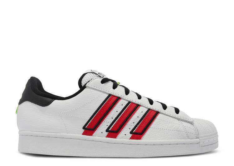 新品！アディダス　スーパースターOG　白ｘ赤　6.5　24.5センチ　CQ2477　金ロゴ　ラスト1足