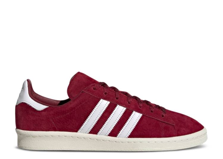 【 ADIDAS CAMPUS 80S 'COLLEGIATE BURGUNDY' / COLLEGIATE BURGUNDY CLOUD WHITE 】 アディダス キャンパス ワイン色 バーガンディー 白色 ホワイト スニーカー メンズ|スニケス