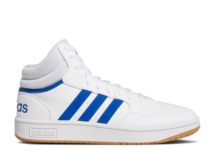 【 ADIDAS HOOPS 3.0 MID WHITE ROYAL BLUE GUM / CLOUD WHITE ROYAL BLUE GUM 】 アディダス ミッド 青色 ブルー 白色 ホワイト スニーカー メンズ