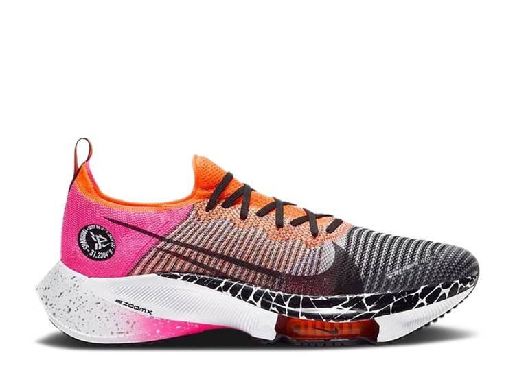 【 NIKE AIR ZOOM TEMPO NEXT% FLYKNIT \u0027SHANGHAI\u0027 / WHITE BLACK HOT PUNCH 】 望遠レンズ 飛球編み物 白いこと 白いこと 黒いこと 黒いこと スニーカー メンズ ナイキ