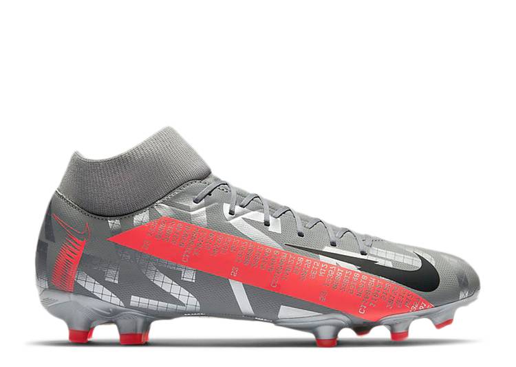 【 NIKE MERCURIAL SUPERFLY 7 ACADEMY MG \u0027METALLIC GREY CRIMSON\u0027 / METALLIC BOMBER GREY PARTICLE 】 翰林院 薄墨色 薄墨色 スニーカー メンズ ナイキ