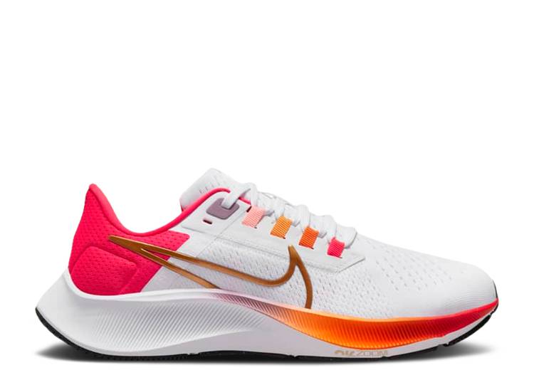 【 NIKE WMNS AIR ZOOM PEGASUS 38 \u0027WHITE GRADIENT\u0027 / WHITE SIREN RED MAGMA ORANGE 】 望遠レンズ ペガサス 白いこと 白いこと 赤 赤いこと 橙 オレンジ色 望遠レンズペガサス スニーカー レディース ナイキ