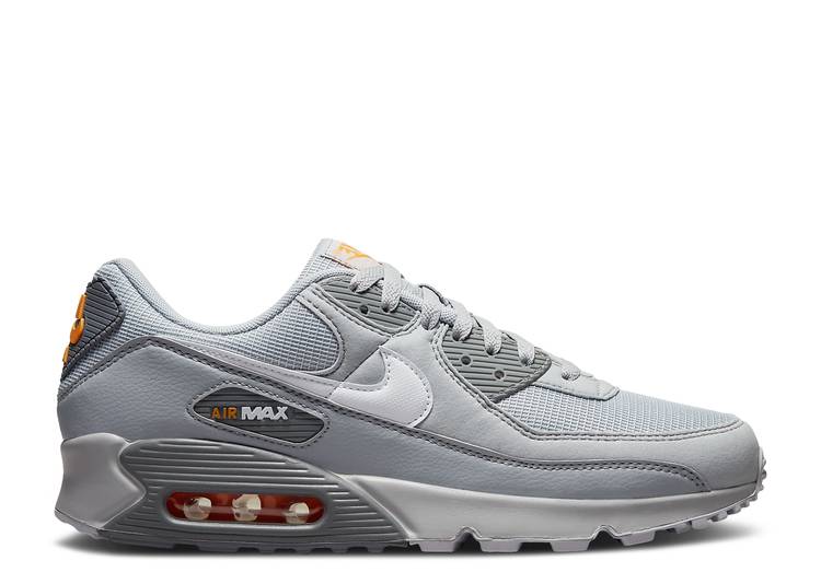 【 NIKE AIR MAX 90 \u0027WOLF GREY KUMQUAT\u0027 / WOLF GREY KUMQUAT COOL GREY 】 マックス 薄墨色 薄墨色 冷やりとした エア湖マックス スニーカー メンズ ナイキ