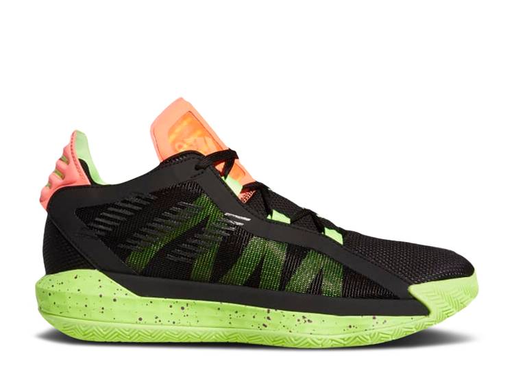 【 ADIDAS DAME 6 \u0027SIGNAL GREEN CORAL\u0027 / SIGNAL GREEN GLORY PURPLE SIGNAL 】 アディダス 緑 緑であること 紫 パープル スニーカー メンズ
