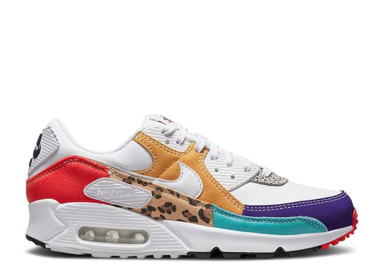 【 NIKE WMNS AIR MAX 90 \u0027SAFARI MIX\u0027 / WHITE LIGHT CURRY HABANERO RED 】 マックス 白いこと 白いこと カリー 赤 赤いこと 大気圏マックス スニーカー レディース ナイキ