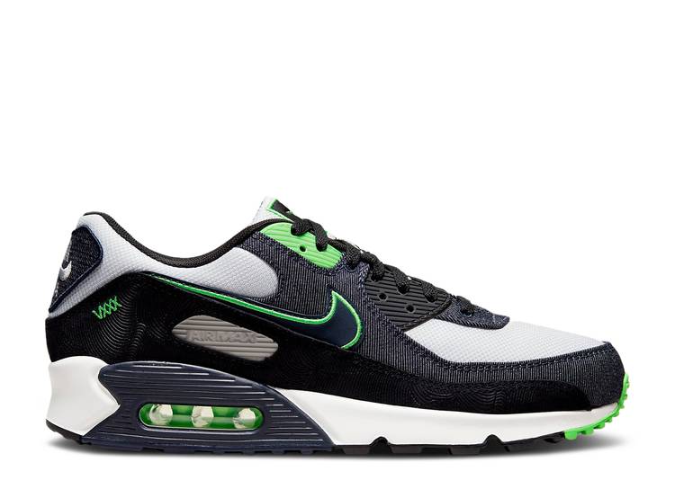 【 NIKE AIR MAX 90 SE BLACK SCREAM GREEN / BLACK SCREAM GREEN SUMMIT WHITE 】 マックス スクリーム 黒色 ブラック 緑 グリーン 白色 ホワイト エアマックス スニーカー メンズ ナイキ